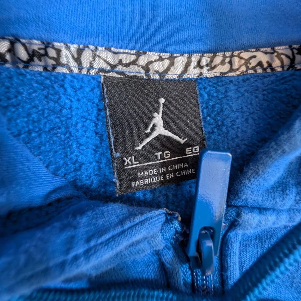 Jordan Full Zip Hoodie Mens XL Blue Jumpman Logo Fleece Sweatshirt